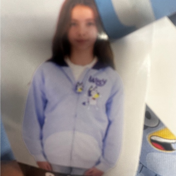 Bluey Blue and White Hooded Sweatshirt with Zipper - Picture 5 of 10